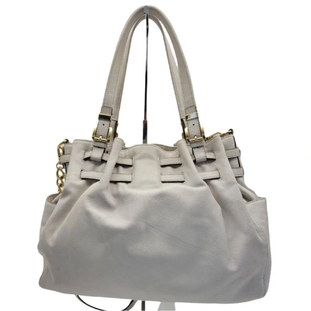 Michael Kors Cream Satchel with Gold Accents